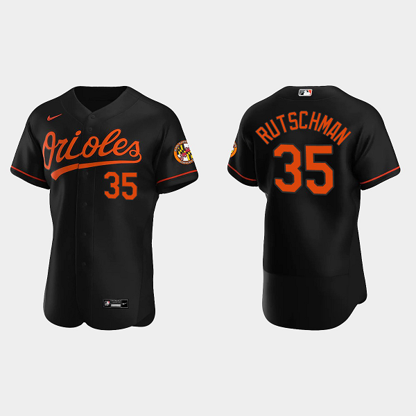 Men's Baltimore Orioles #35 Adley Rutschman Flex Base Alternate Jersey - Black