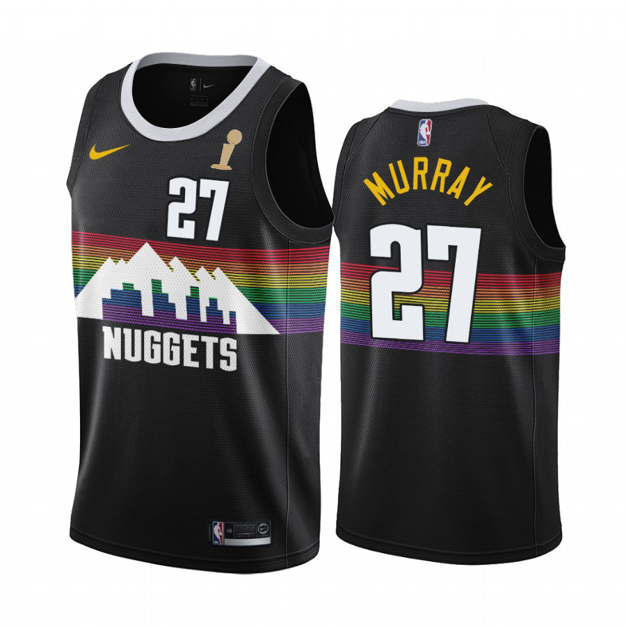 Nuggets #27 Jamal Murray Women's 2023 Finals Champions Black City Edition Jersey