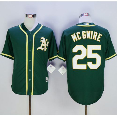 Oakland Athletics #25 Mark McGwire Green New Cool Base Stitched Jersey Men's