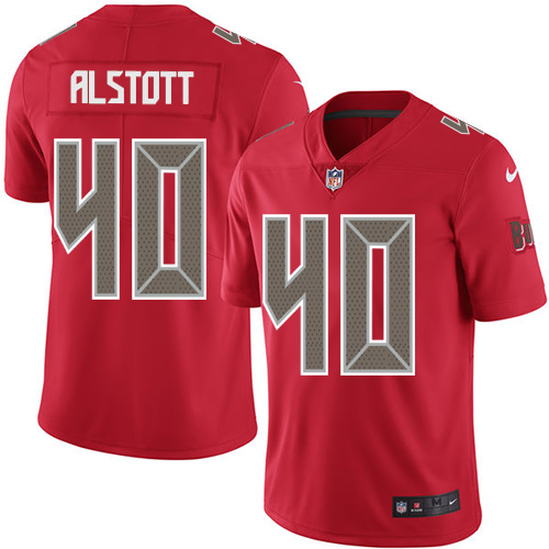 Buccaneers #40 Mike Alstott Red Men's Stitched Limited Rush Jersey