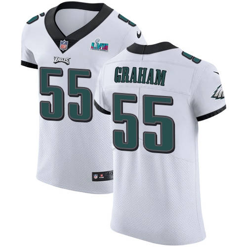 Eagles #55 Brandon Graham White Super Bowl LVII Patch Men's Stitched New Elite Jersey