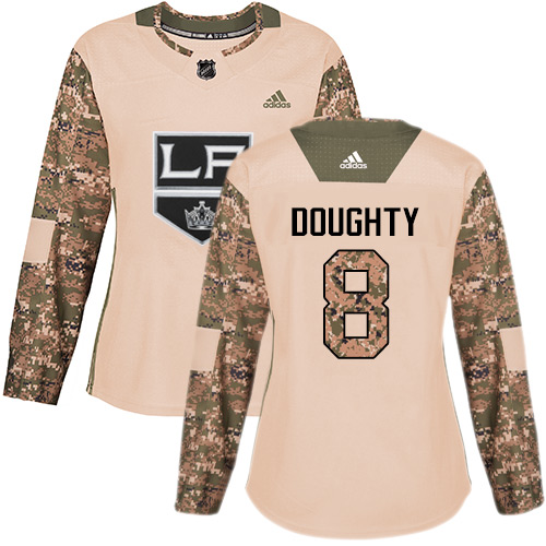 Adidas Los Angeles Kings #8 Drew Doughty Camo Authentic 2017 Veterans Day Women's Stitched Jersey Womens