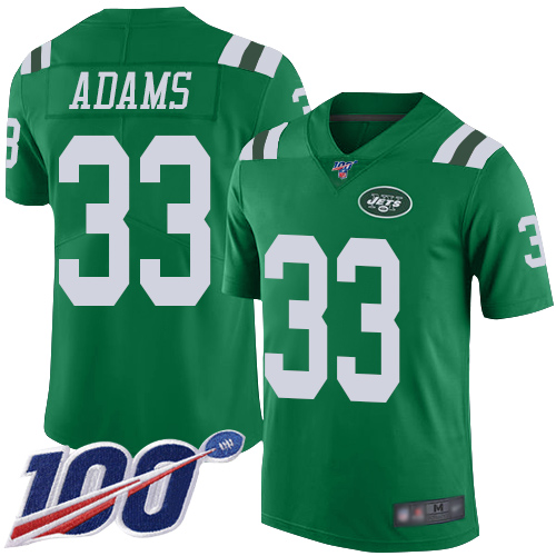 New York Jets #33 Jamal Adams Green Men's Stitched Limited Rush 100th Season Jersey Men's