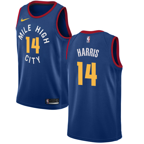Denver Nuggets #14 Gary Harris Blue Swingman Statement Edition Jersey Mens