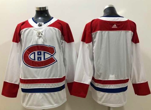 Adidas Canadiens Blank White Road Authentic Stitched Jersey