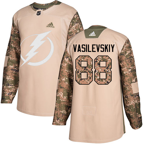 Adidas Tampa Bay Lightning #88 Andrei Vasilevskiy Camo Authentic 2017 Veterans Day Stitched Jersey Men's