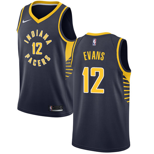 Indiana Pacers #12 Tyreke Evans Navy Blue Swingman Icon Edition Jersey Mens
