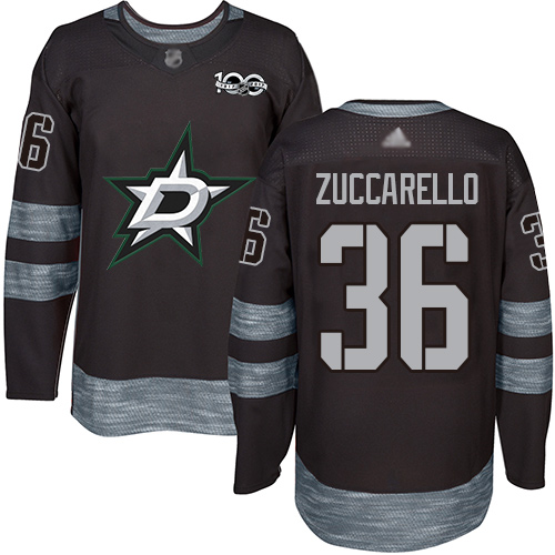 Adidas Dallas Stars #36 Mats Zuccarello Black 1917-2017 100th Anniversary Stitched Jersey Men's