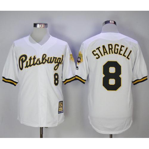 Mitchell And Ness 1990-1997 Pittsburgh Pirates #8 Willie Stargell White Throwback Stitched Jersey Men's