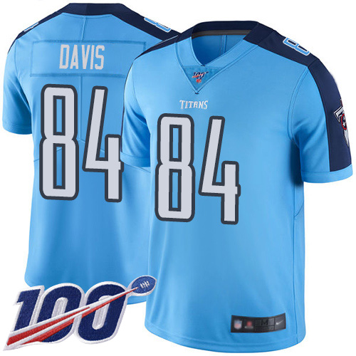 Tennessee Titans #84 Corey Davis Light Blue Men's Stitched Limited Rush 100th Season Jersey Men's