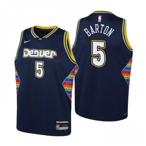 Denver Denver Nuggets #5 Will Barton Youth Navy 2021/22 Swingman Jersey - City Edition Youth