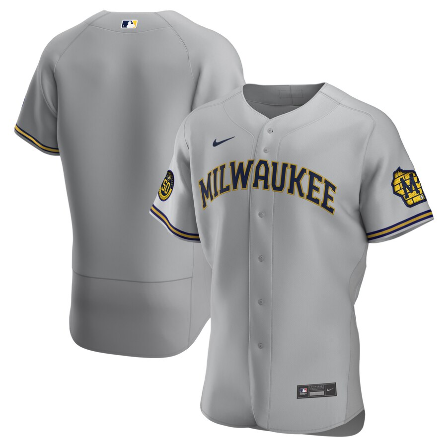 Milwaukee Brewers Men's Gray Road 2020 Authentic Team Jersey