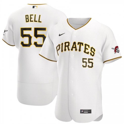 Pittsburgh Pittsburgh Pirates #55 Josh Bell Men's White Home 2020 Authentic Player Jersey Men's