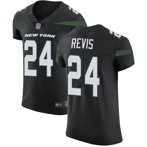 Jets #24 Darrelle Revis Black Alternate Men's Stitched New Elite Jersey
