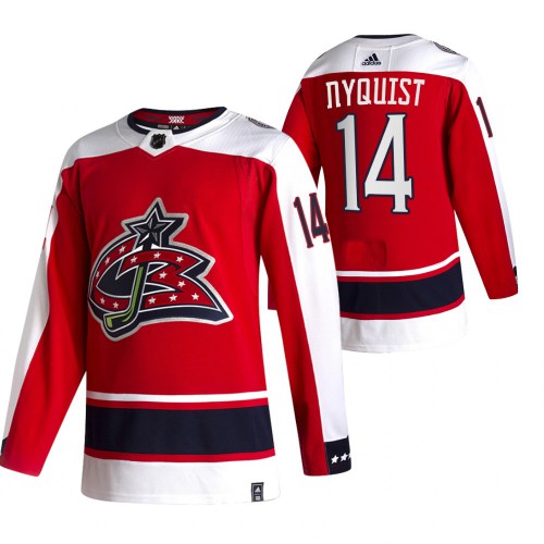 Columbus Columbus Blue Jackets #14 Gustav Nyquist Red Men's Adidas 2020-21 Reverse Retro Alternate Jersey Men's