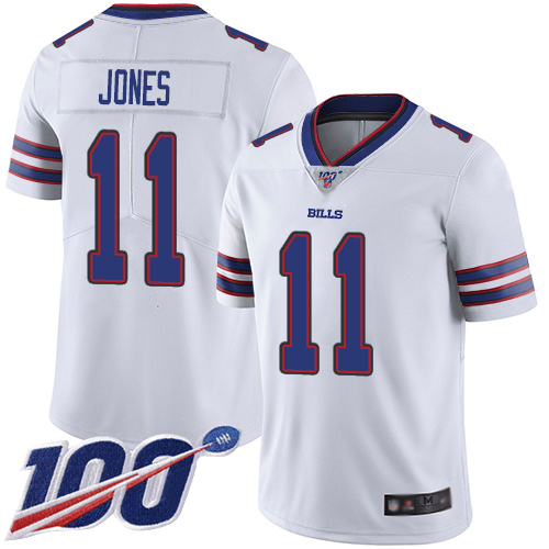 Buffalo Bills #11 Zay Jones White Men's Stitched 100th Season Vapor Limited Jersey Men's
