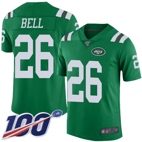 New York Jets #26 Le'Veon Bell Green Men's Stitched Limited Rush 100th Season Jersey Men's