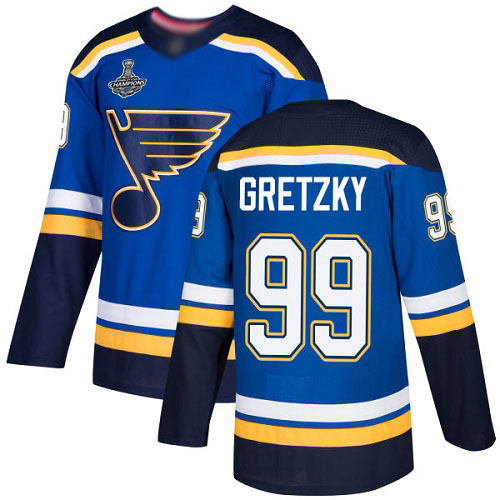 Adidas St. Louis Blues #99 Wayne Gretzky Blue Home Authentic Stanley Cup Champions Stitched Jersey Men's