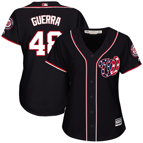 Washington Nationals #48 Javy Guerra Navy Blue Alternate Women's Stitched Jersey Womens