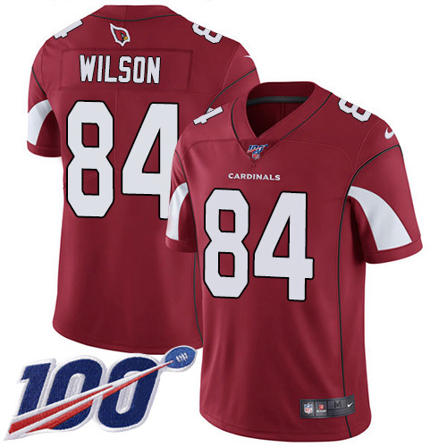 Arizona Cardinals #84 Caleb Wilson Red Team Color Men's Stitched 100th Season Vapor Limited Jersey Men's