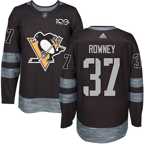 Adidas Pittsburgh Penguins #37 Carter Rowney Black 1917-2017 100th Anniversary Stitched Jersey Men's