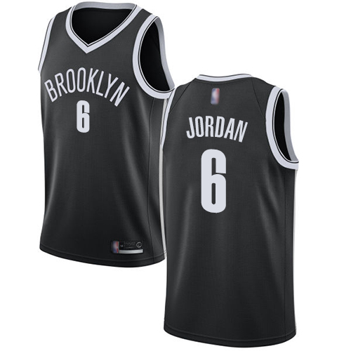 Brooklyn Nets #6 DeAndre Jordan Black Womens Swingman Icon Edition Jersey Womens