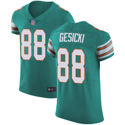 Dolphins #88 Mike Gesicki Aqua Green Alternate Men's Stitched Vapor Untouchable Elite Jersey