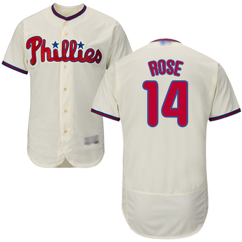 Philadelphia Phillies #14 Pete Rose Cream Flexbase Authentic Collection Stitched Jersey Men's