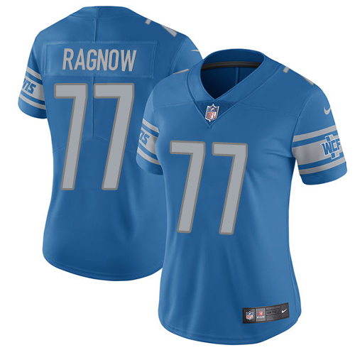 Detroit Lions #77 Frank Ragnow Light Blue Team Color Women's Stitched Vapor Untouchable Limited Jersey Womens