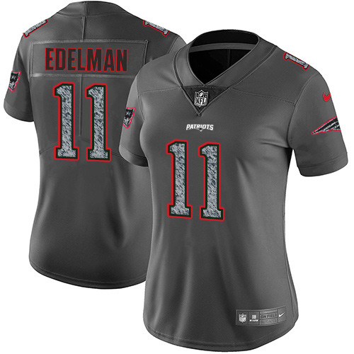 Patriots #11 Julian Edelman Gray Static Women's Stitched Vapor Untouchable Limited Jersey