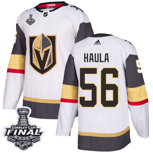 Adidas Golden Vegas Golden Knights #56 Erik Haula White Road Authentic 2018 Stanley Cup Final Stitched Jersey Men's