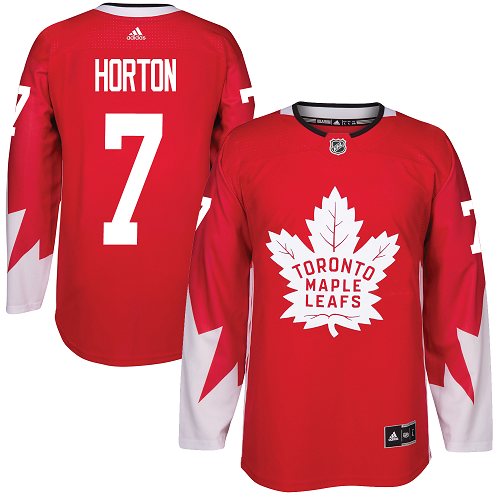Adidas Maple Toronto Maple Leafs #7 Tim Horton Red Team Canada Authentic Stitched Jersey Men's