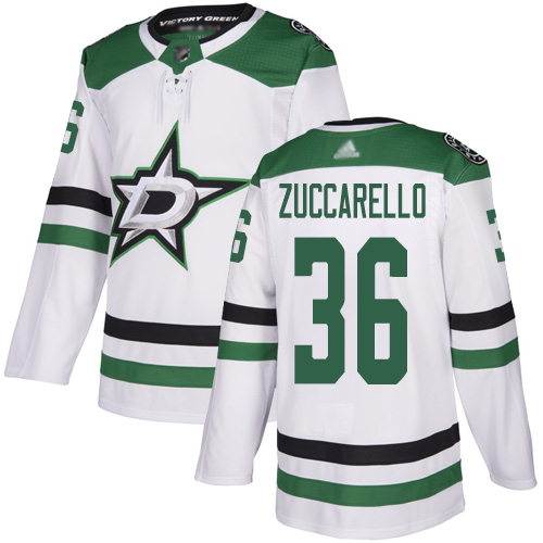 Adidas Dallas Stars #36 Mats Zuccarello White Road Authentic Youth Stitched Jersey Youth