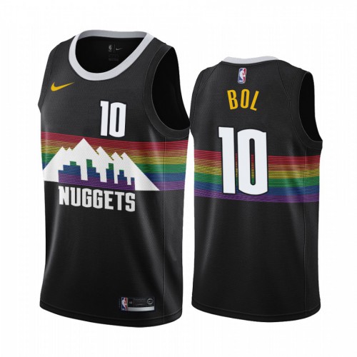 Denver Nuggets #10 Bol Bol Mens 2019-20 Black City Edition Womens Jersey Womens