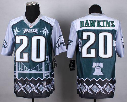 Eagles #20 Brian Dawkins Midnight Green Men's Stitched Elite Noble Fashion Jersey