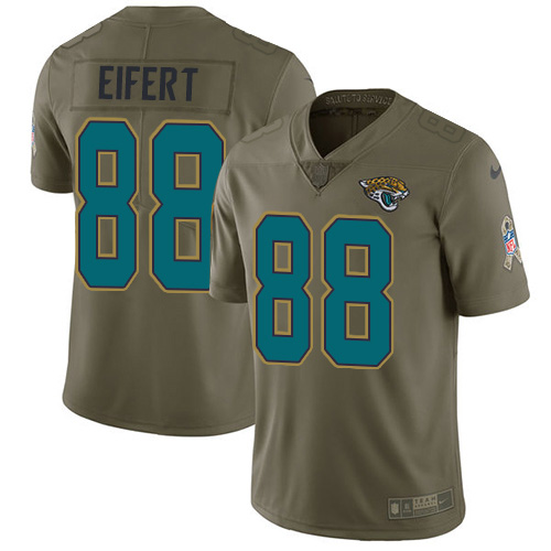 Jacksonville Jaguars #88 Tyler Eifert Olive Youth Stitched Limited 2017 Salute To Service Jersey Youth