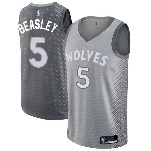 Minnesota Timberwolves #5 Malik Beasley Silver Womens Swingman City Edition Jersey Womens