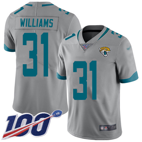 Jaguars #31 Darious Williams Silver Youth Stitched Limited Inverted Legend 100th Season Jersey