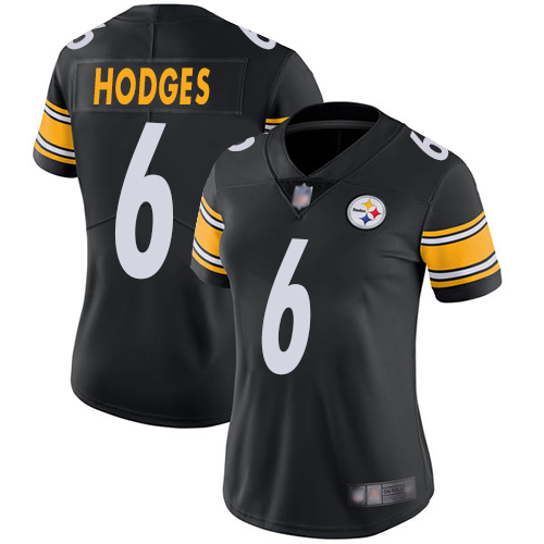 Pittsburgh Steelers #6 Devlin Hodges Black Team Color Women's Stitched Vapor Untouchable Limited Jersey Womens