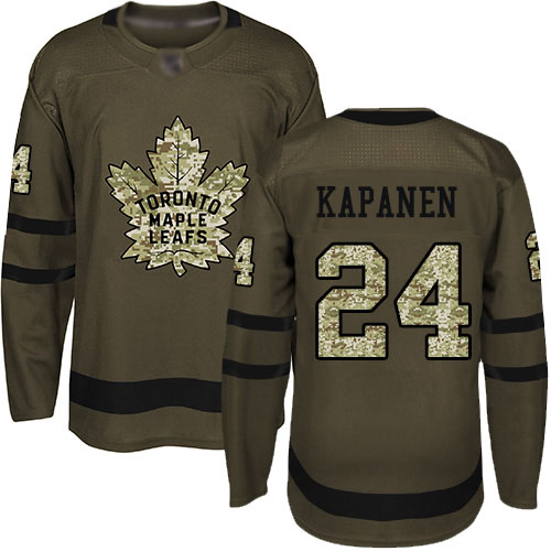 Adidas Maple Toronto Maple Leafs #24 Kasperi Kapanen Green Salute to Service Stitched Jersey Men's