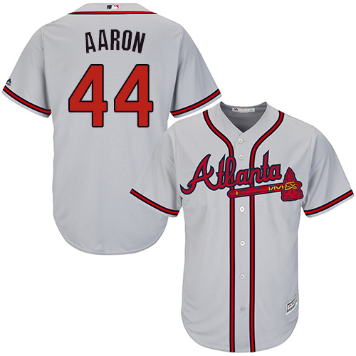 Atlanta Braves #44 Hank Aaron Grey Cool Base Stitched Youth Jersey Youth