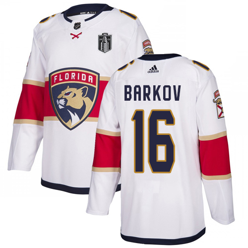 Adidas Lightning #16 Aleksander Barkov White 2023 Stanley Cup Final Patch Road Authentic Stitched Youth Jersey