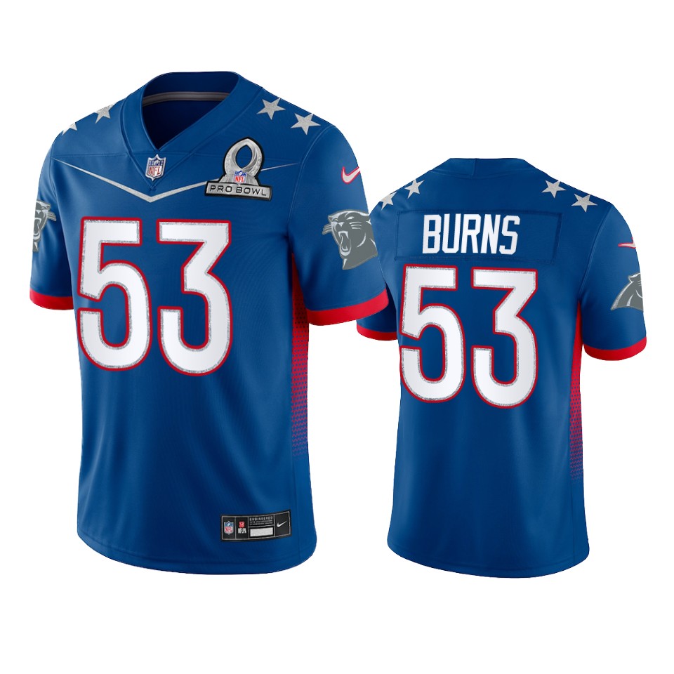 Panthers #53 Brian Burns Men's 2022 NFC Pro Bowl Game Jersey Royal