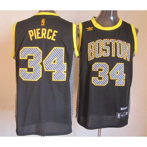 Boston Celtics #34 Paul Pierce Black Electricity Fashion Stitched Jersey Mens