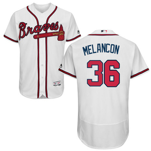 Atlanta Braves #36 Mark Melancon White Flexbase Authentic Collection Stitched Jersey Men's