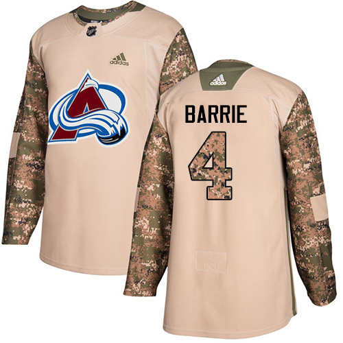 Adidas Colorado Avalanche #4 Tyson Barrie Camo Authentic 2017 Veterans Day Stitched Jersey Men's