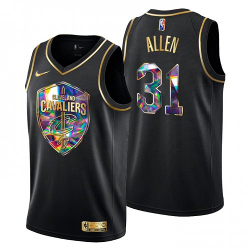 Cleveland Cleveland Cavaliers #31 Jarrett Allen Mens Golden Edition Diamond Logo 2021/22 Swingman Jersey - Black Mens
