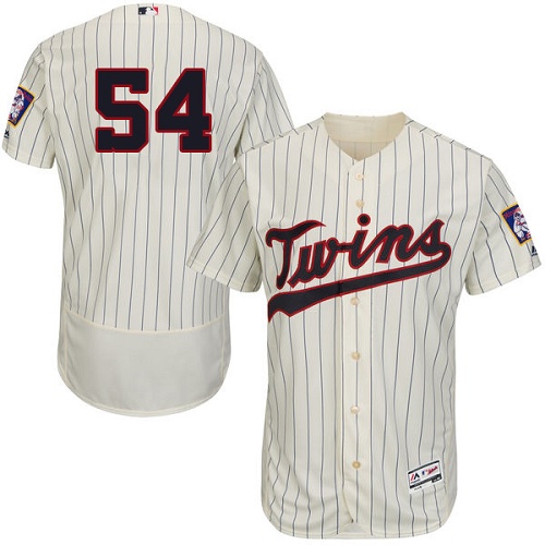 Minnesota Twins #54 Ervin Santana Cream Strip Flexbase Authentic Collection Stitched Jersey Men's