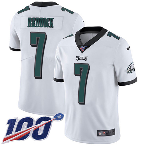 Eagles #7 Haason Reddick White Men's Stitched 100th Season Vapor Untouchable Limited Jersey
