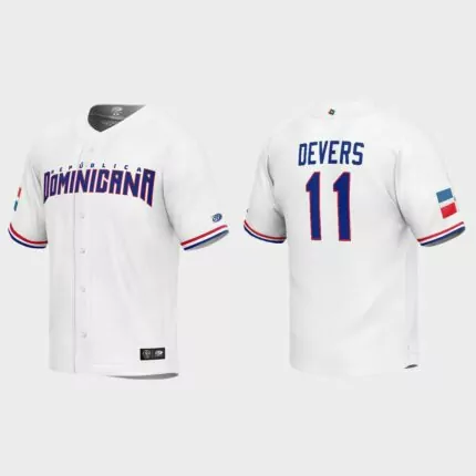 Rafael Devers Dominican Republic Baseball 2023 World Baseball Classic Replica Jersey – White